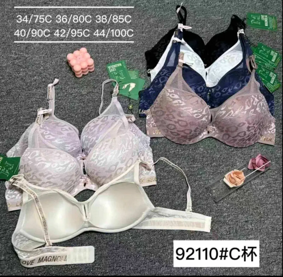 Biustonosz Love Magnolia z wzorem zwierzęcym miseczka C