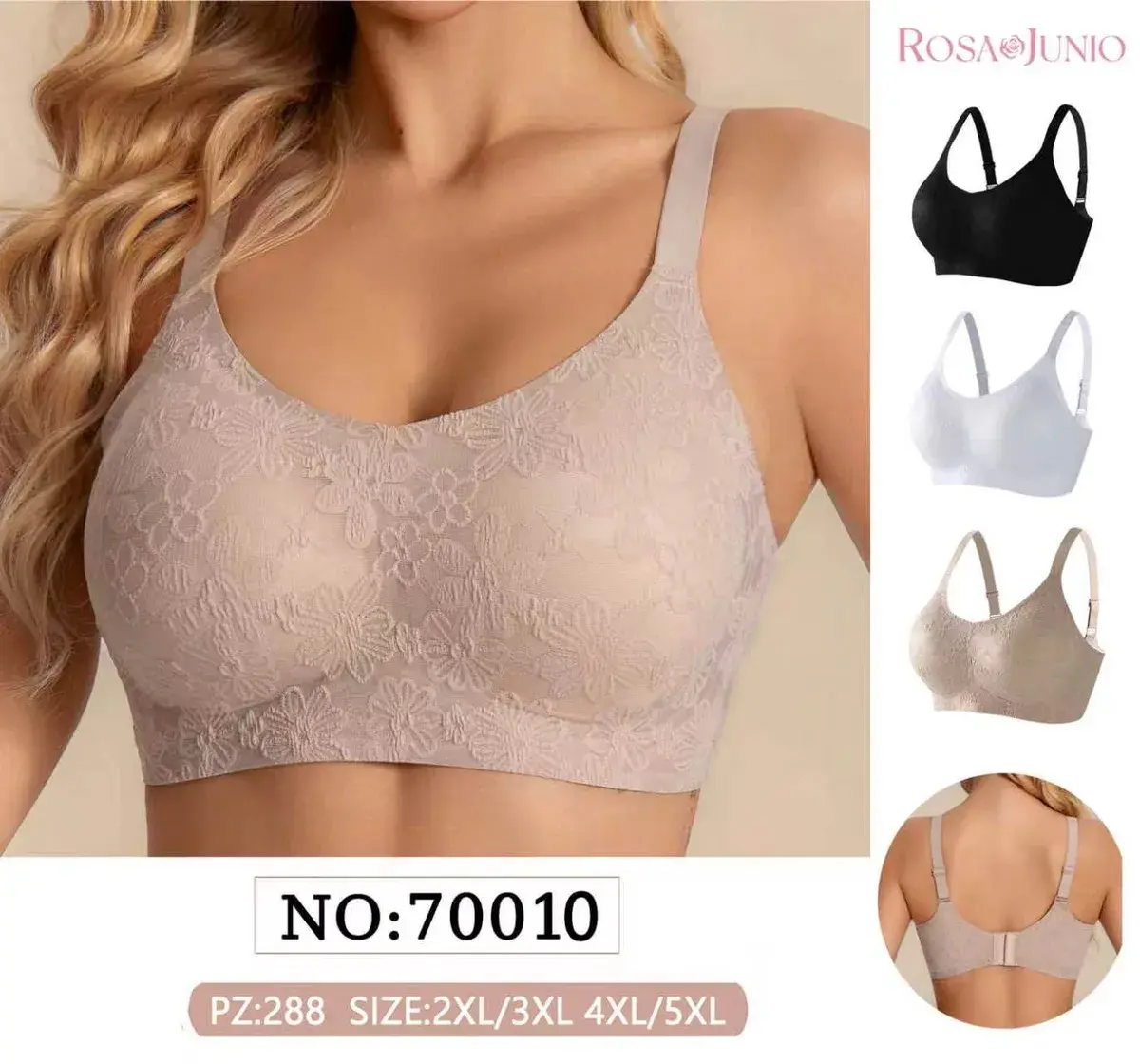 Biustonosz Koronkowy Rosa Junio Plus Size 2XL-5XL