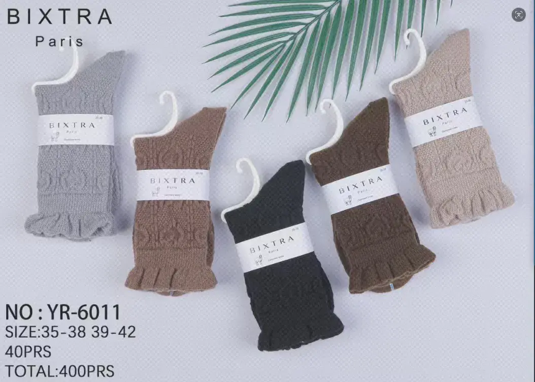 BIXTRA Paris skarpety damskie warkoczowe mix kolorów 35-42