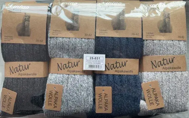 Skarpetki Natur Alpaka Wolle termo 39-42 mix kolorów 24 pary