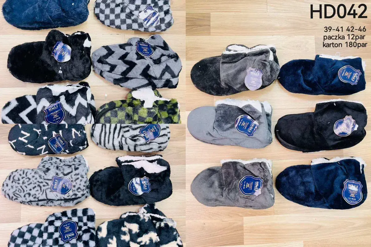 Kapcie domowe SO&LI miękkie futerko mix wzorów 39-46