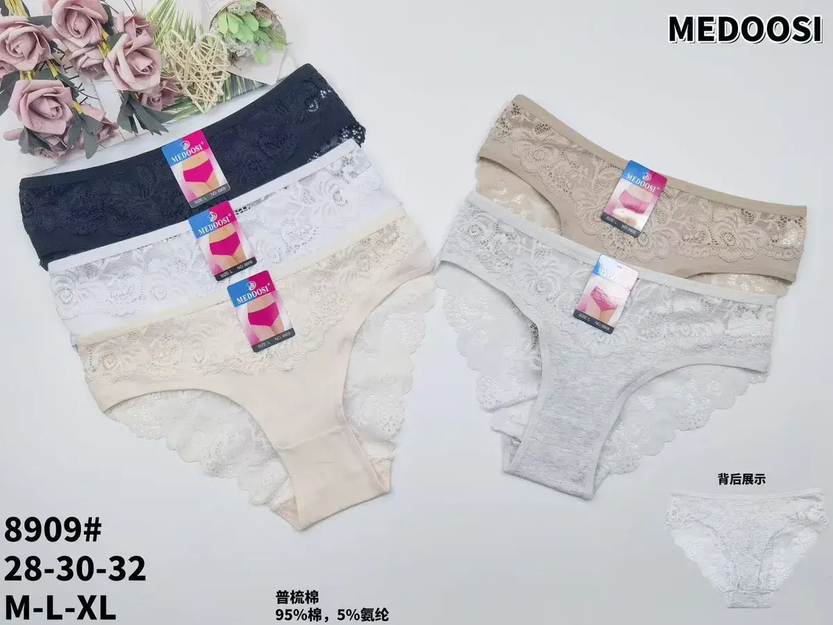 Medoos Stringi Koronkowe M-L-XL Czarne Beżowe Białe