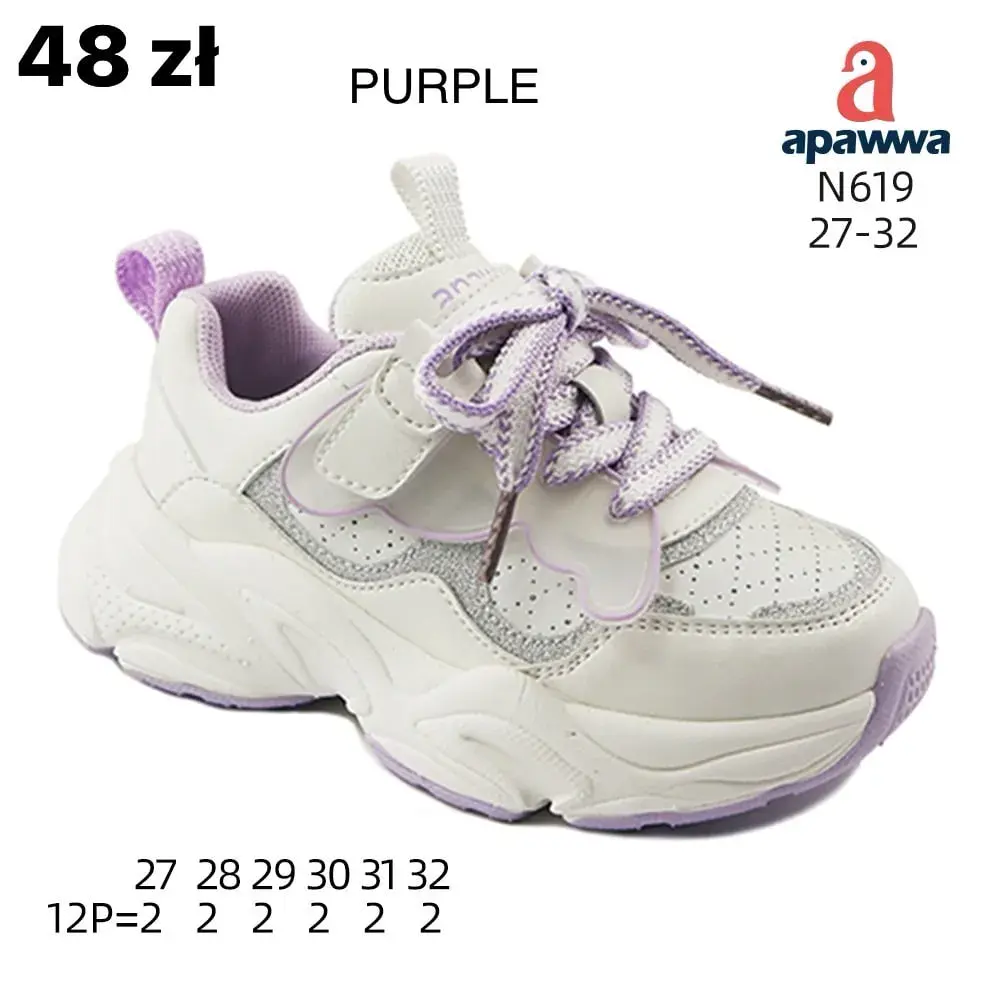 Buty sportowe dziecięce Apawwa N619 fioletowe rozmiary