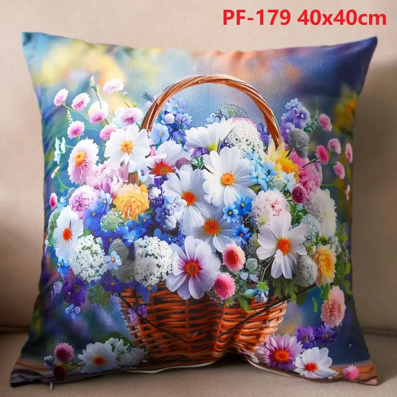 Poszewki 40x40 cm PF-179 kosz z kwiatami