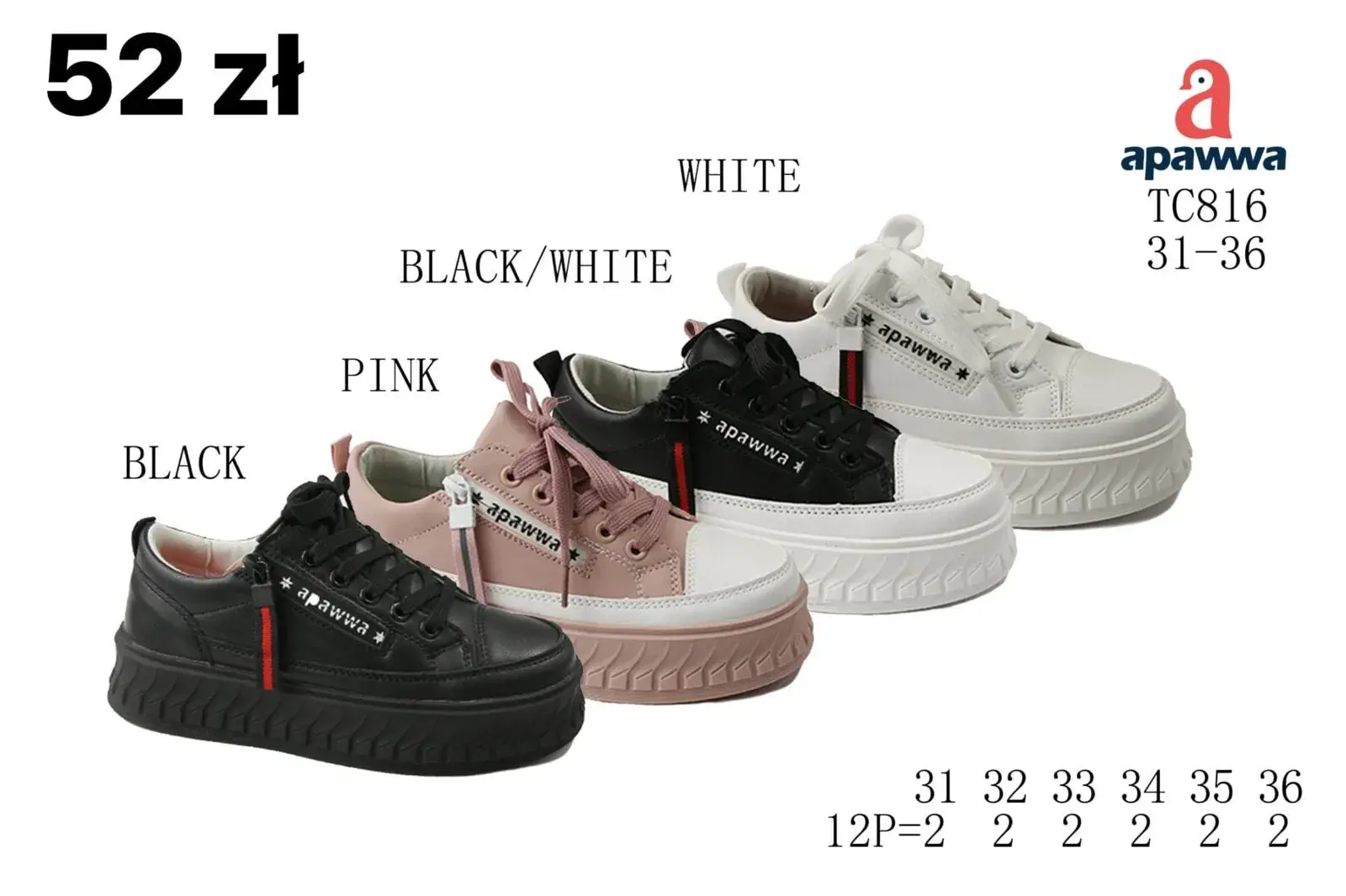 SPORTOWE DZIECIĘCE buty Apawwa TC816 rozmiary 31-36 platforma