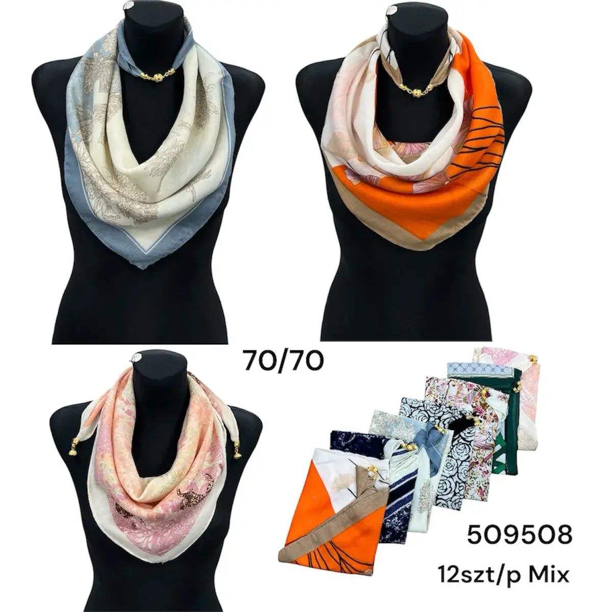Chustka damska 70/70 cm mix kolorów