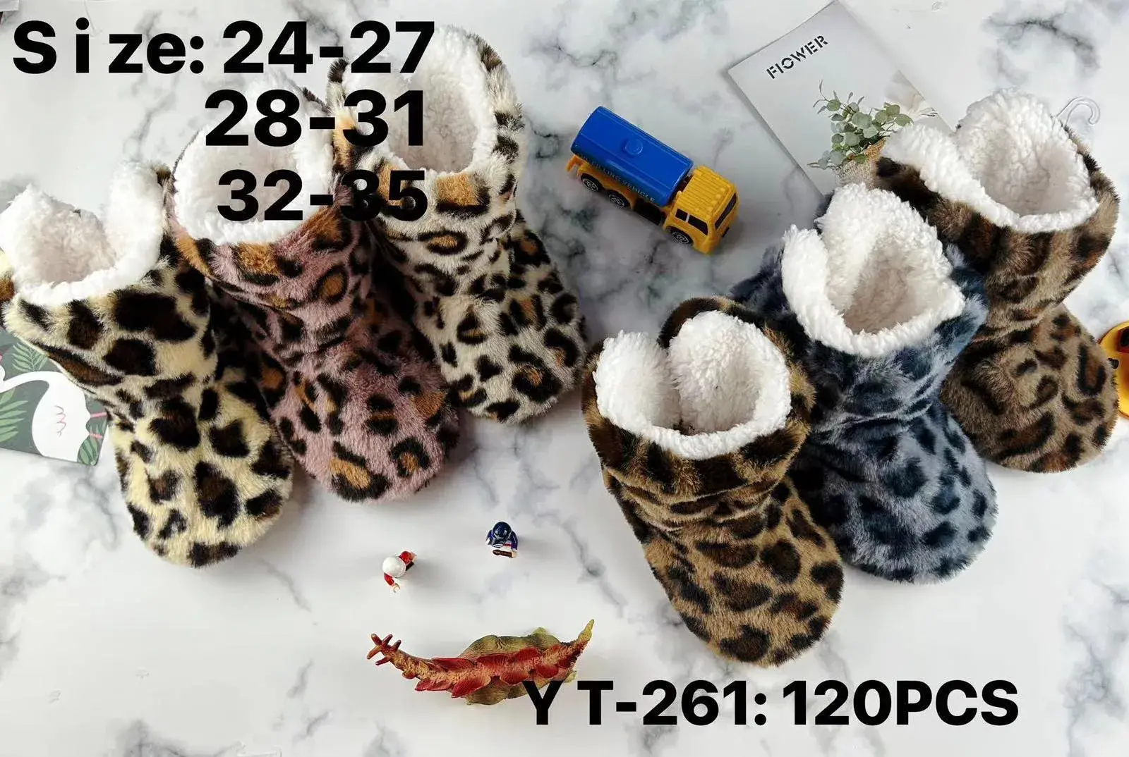 Kapcie dla Dzieci Futrzane Leopard 24-35 YT-261