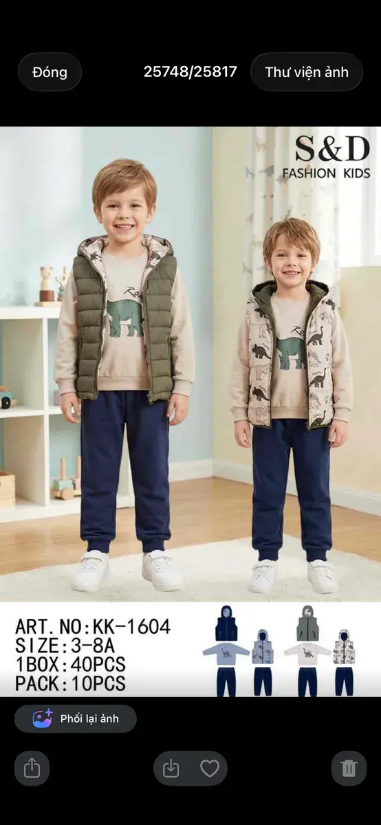 Dwustronna kamizelka dziecięca z kapturem S&D Fashion Kids