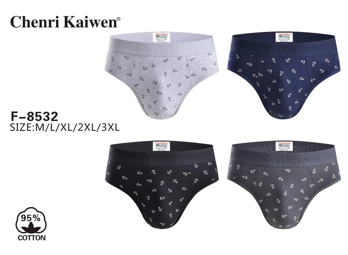 Męskie slipy Chenni Kaiwen z kotwicami szary granatowe M-3XL