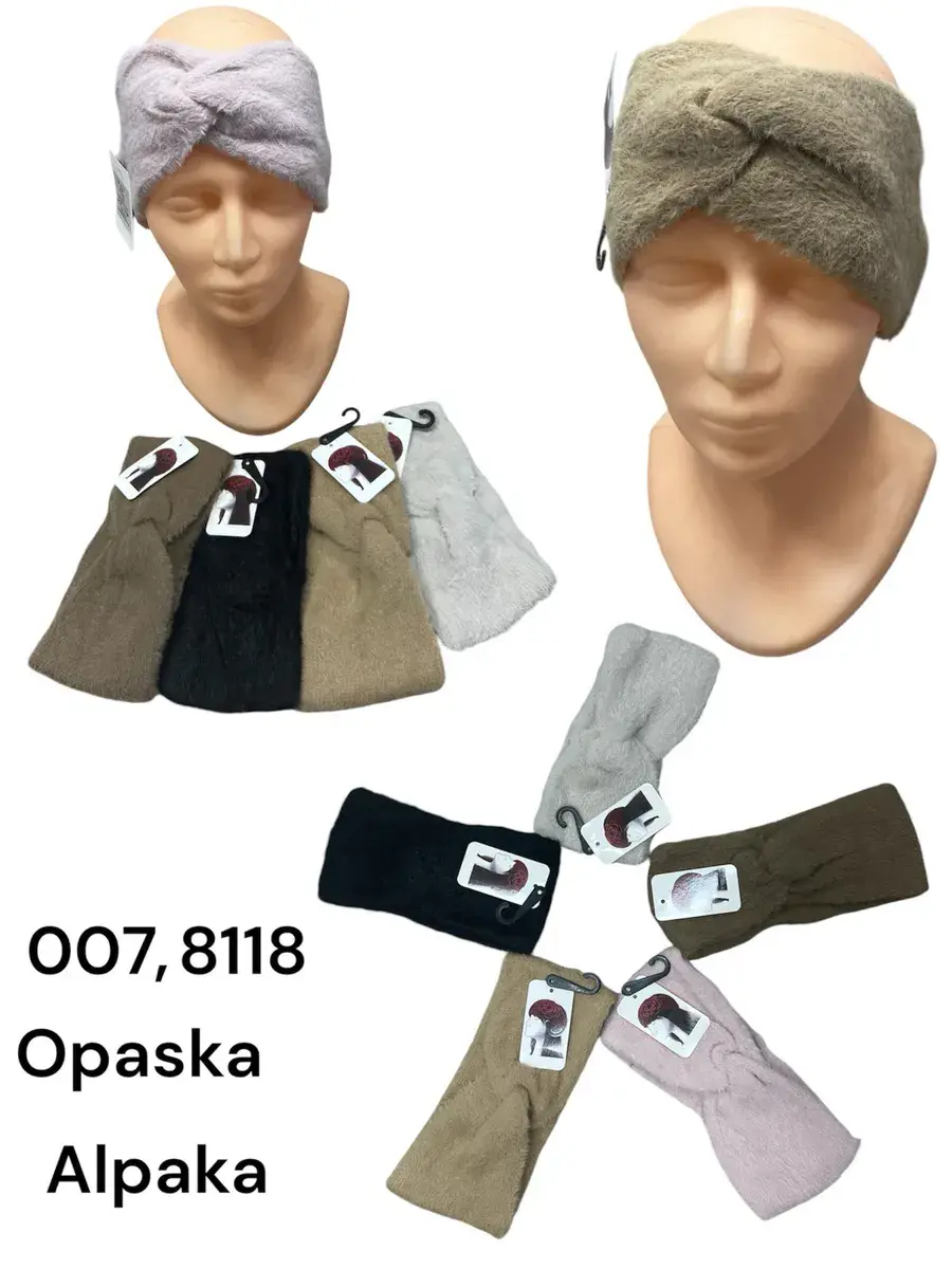 Opaska Alpaka Miękka w Kolorach Naturalnych