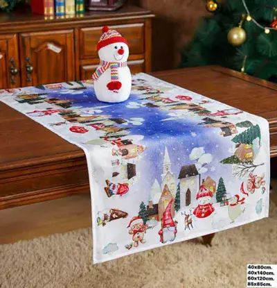 Bieżnik świąteczny 40x80 cm z motywem zimowym i bałwankiem