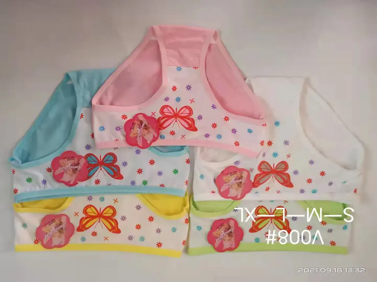 Biustonosz dziecięcy kolorowy z motywem kokardki S-XL