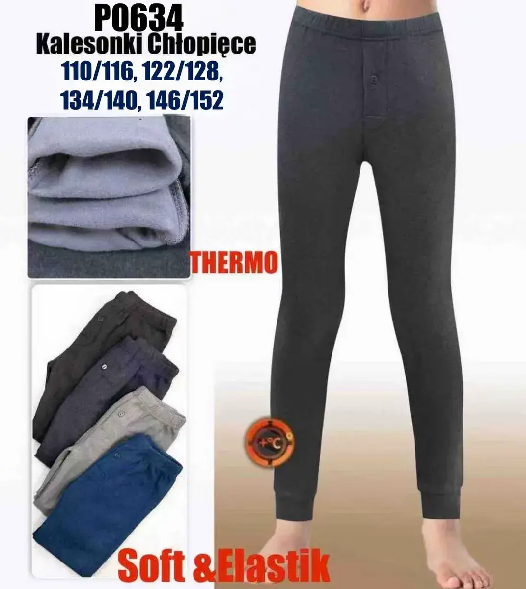 Kalesonki chłopięce termo miękkie z elastanem różne rozmiary
