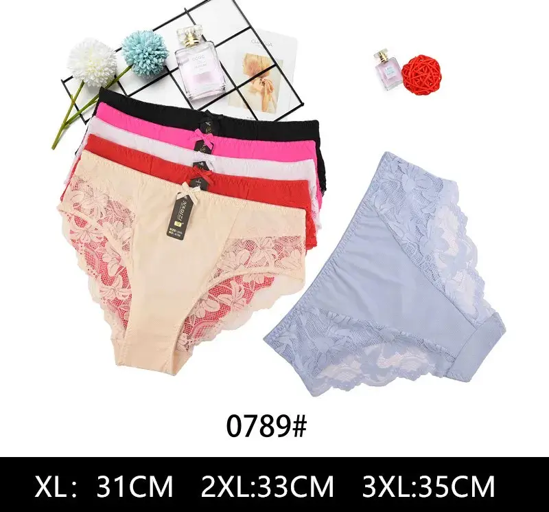 Figi damskie koronkowe XL-3XL beżowe czarne różowe