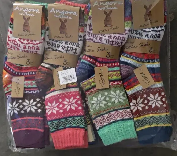 Angora Wool Socks kolorowe skarpety zimowe 3 pary rozmiar 35-39