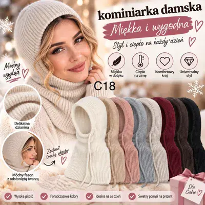 Kominiarka damska miękka w dotyku C18 pastelowe kolory uniwersalna