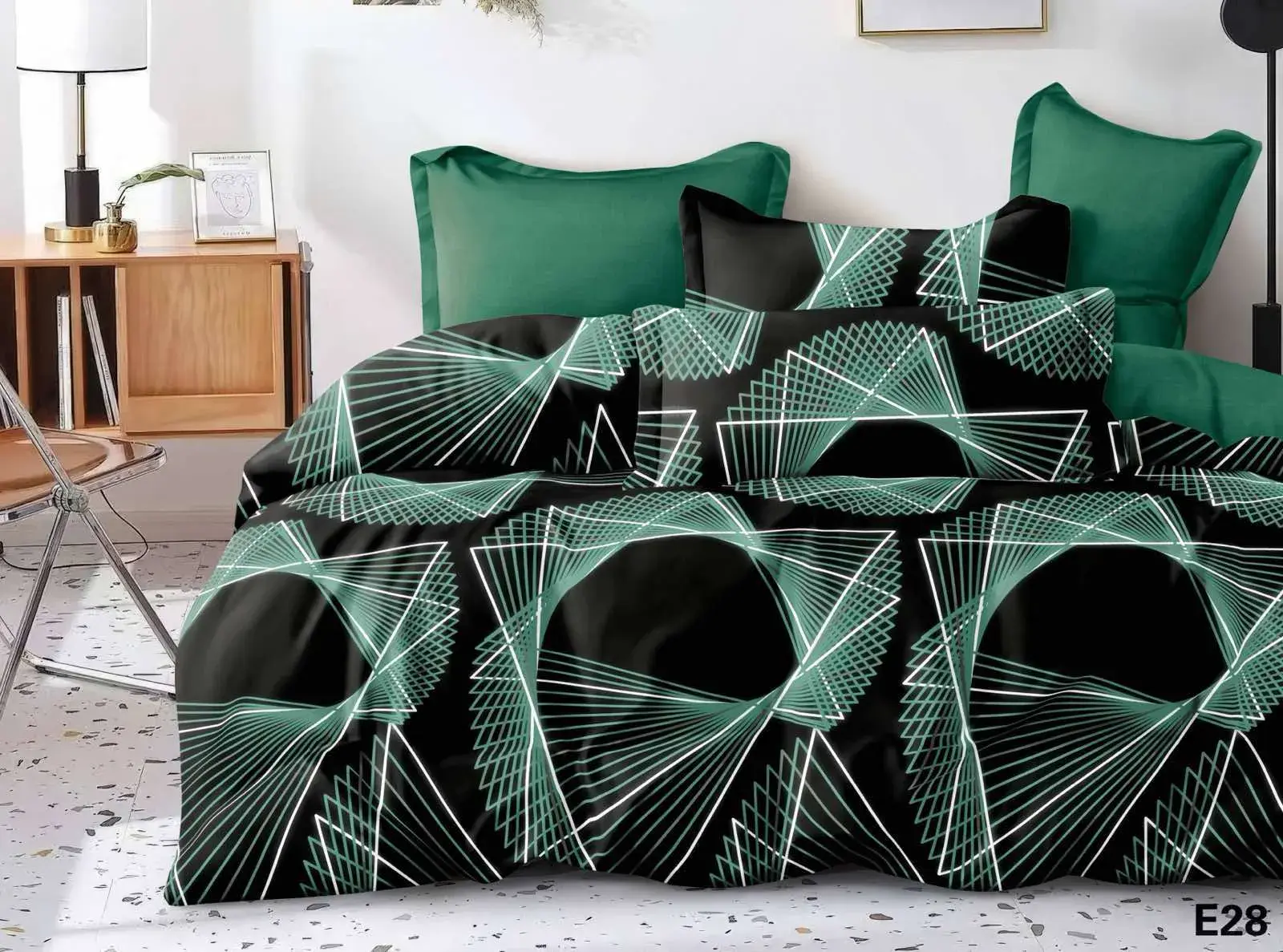 Komplet Pościel 3D 160/200 Zielony Czarny