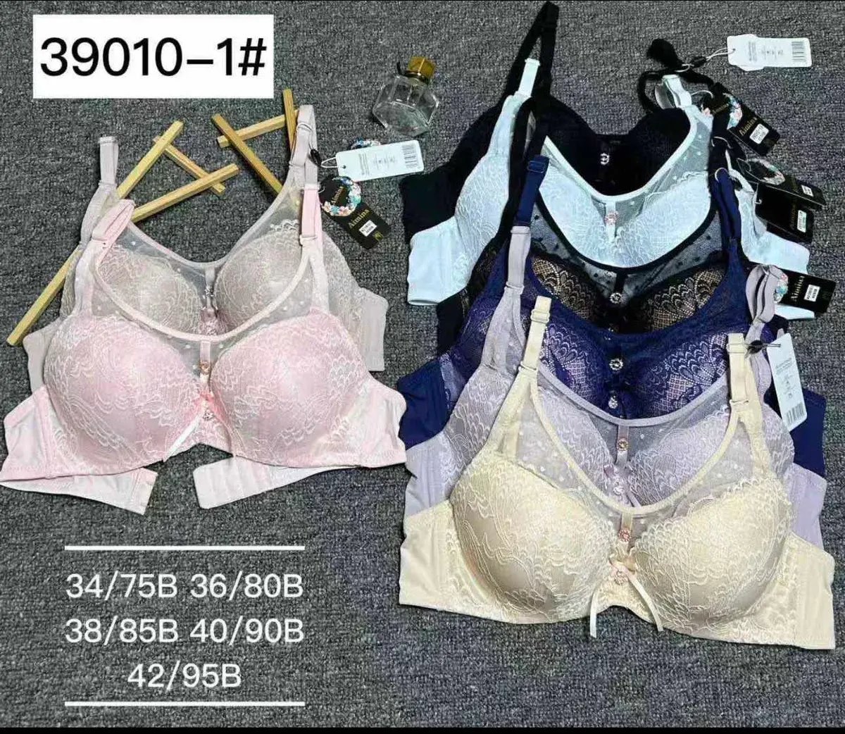 Biustonosz Koronkowy Push-up Różowy 75B-95B