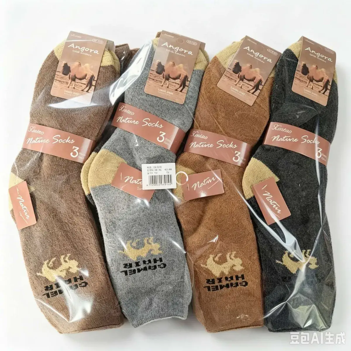 Skarpetki Angora Nature Socks 3 par mix kolorów ciepłe
