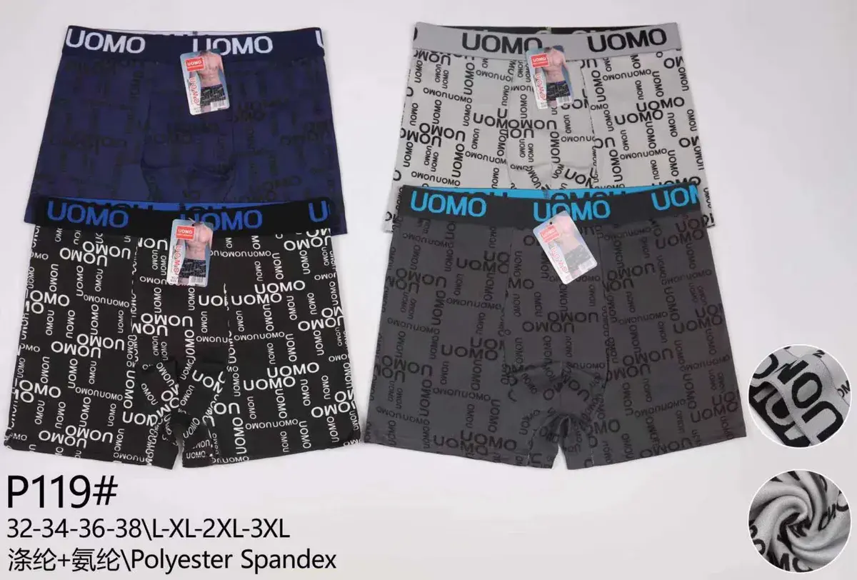 Męskie bokserki UOMO wzorzyste granatowe XL-3XL
