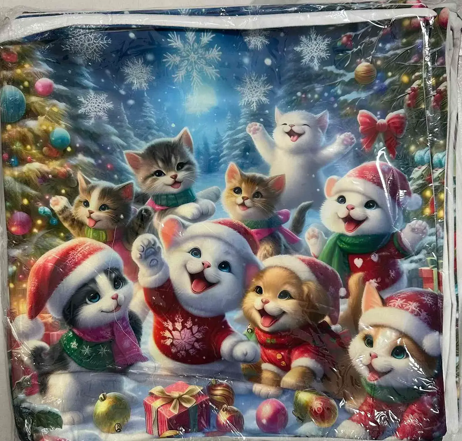 Poszewka 45x45 świąteczne kotki Poszewski