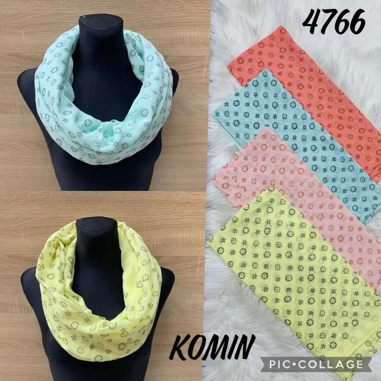 Komin Damski Pikowany 4 Kolory