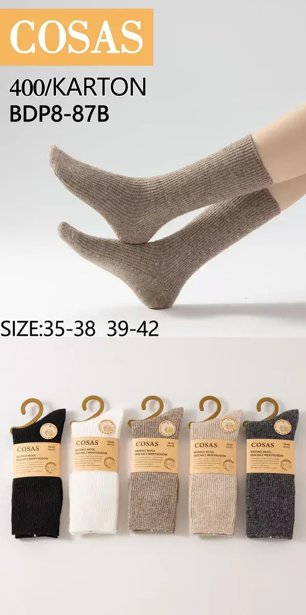 COSAS Skarpety Merino Wool z Wełny Merynosów Mix Kolorów
