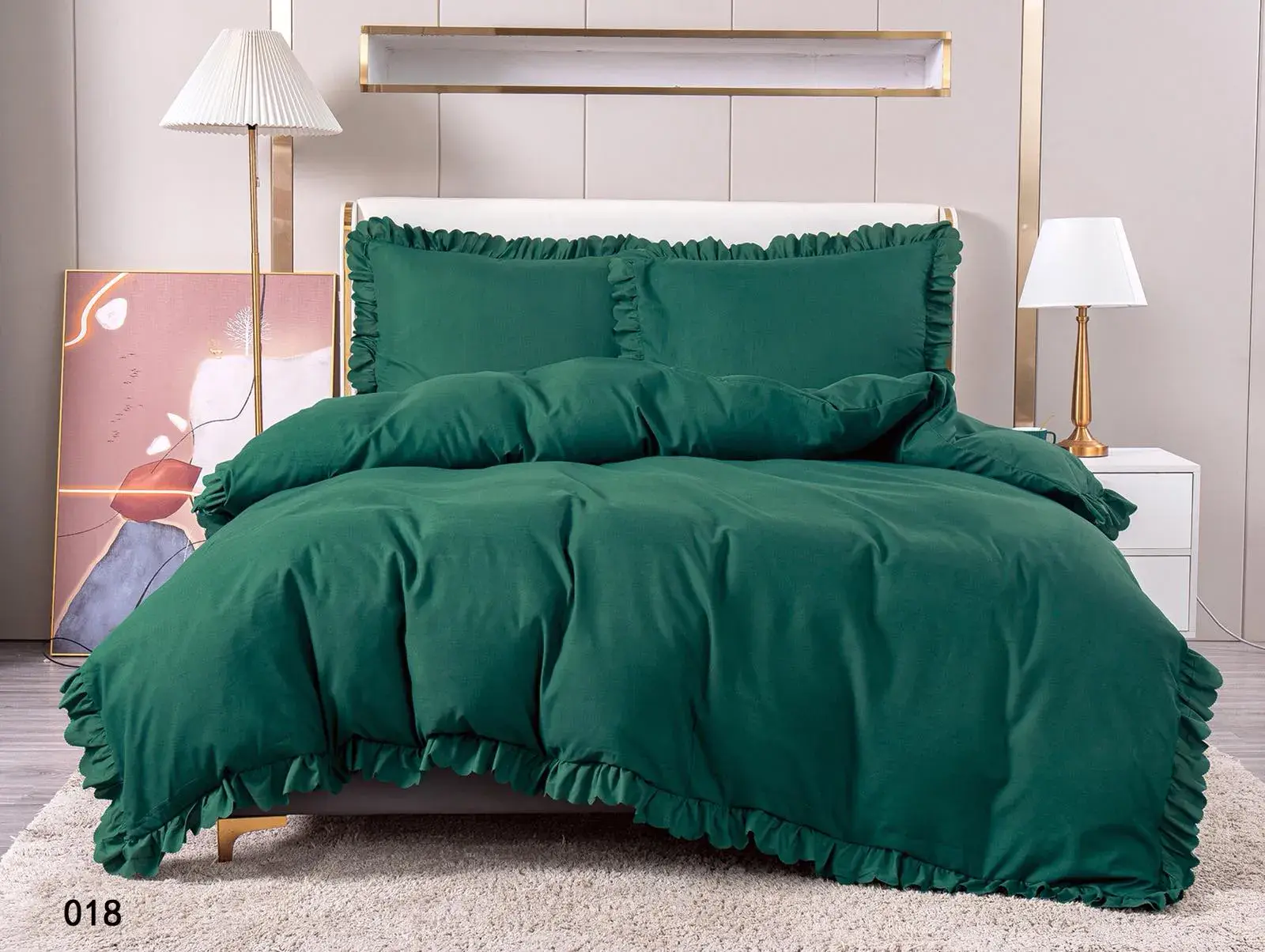 Zestaw 3 poszewek bawełnianych emerald 160x200cm