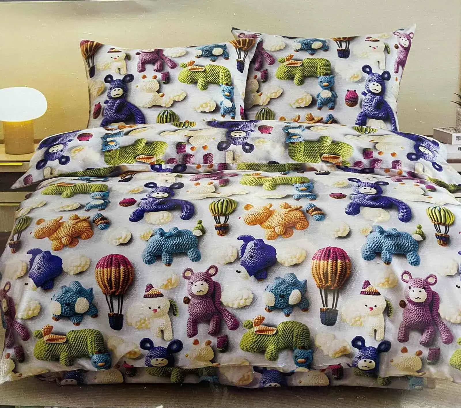 Komplet Pościel 3CZ 160/200 Zwierzęta Balony