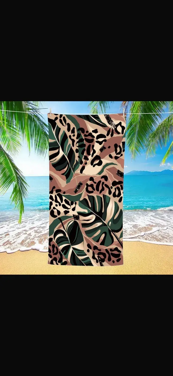 Ręcznik Plażowy 70/140 z Wzorem Tropikalnym