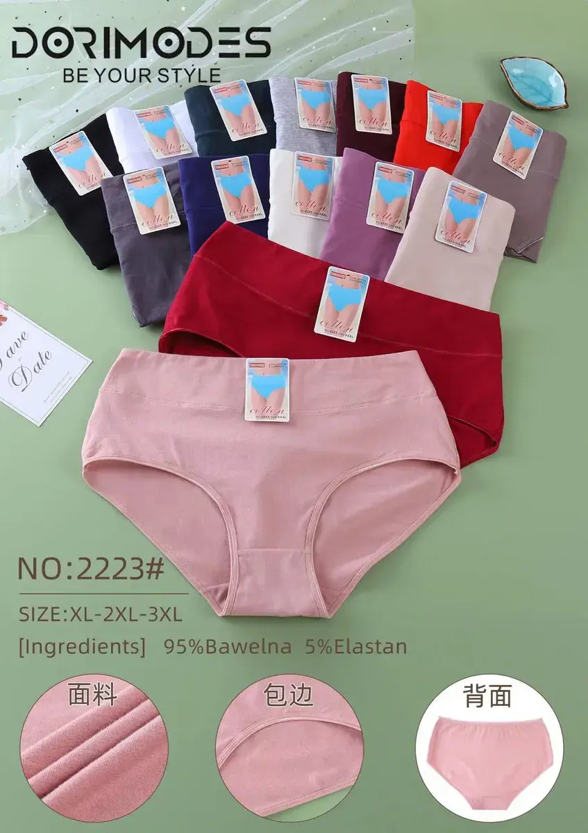 Dorimomode Majtki Bawełniane XL-3XL Różowe