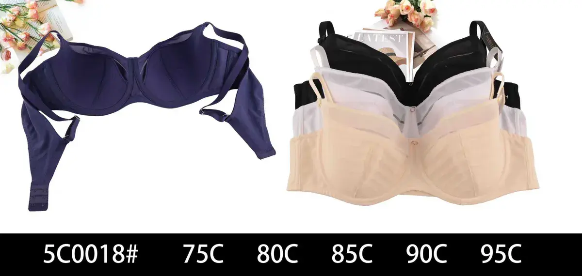 Biustonosz damski push-up granatowy beżowy czarny 75C-95C