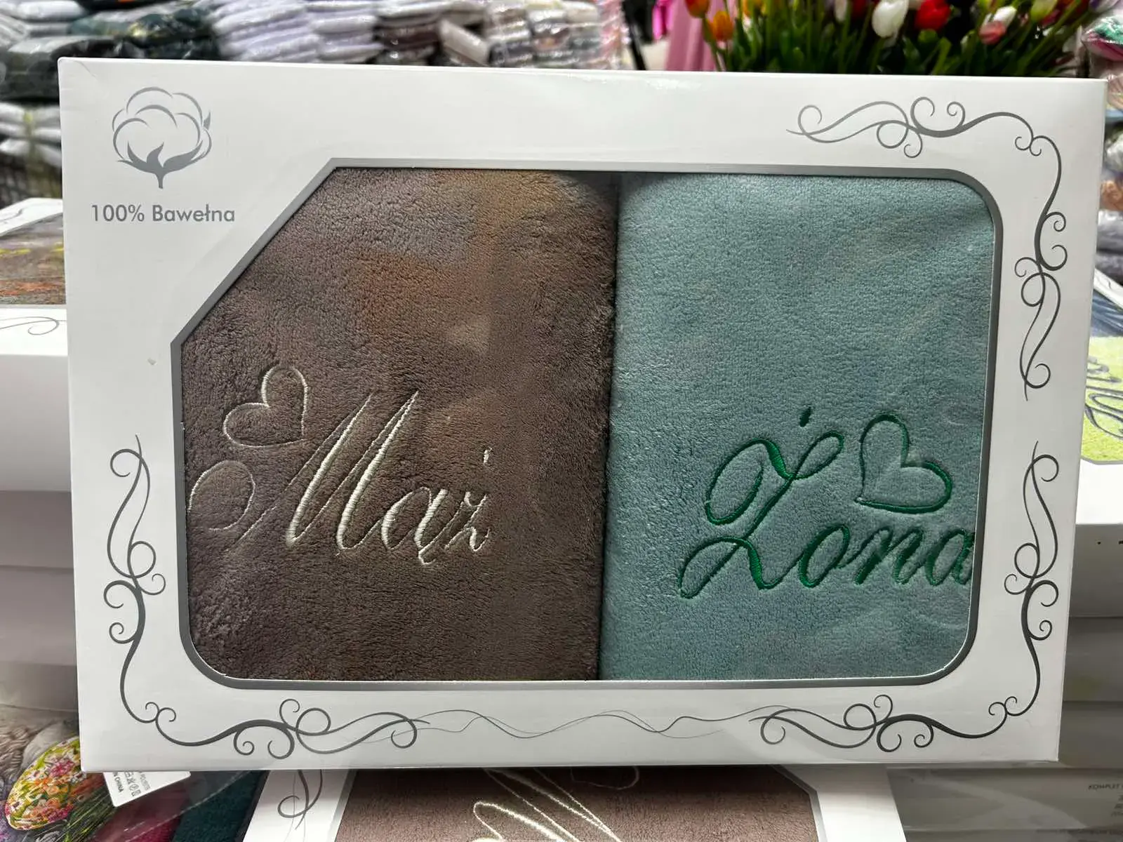 Zestaw Ręczniki Mąż Żona 50x100 100% Bawełna