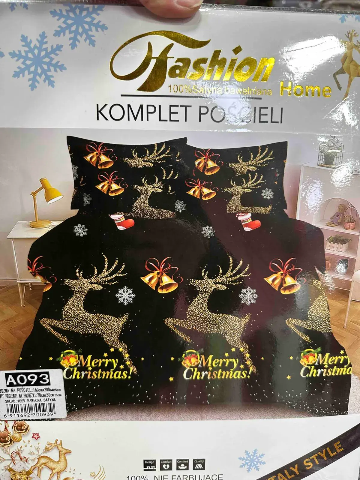 Komplet Pościel 3CZ 160/200 Fashion Home Merry Christmas