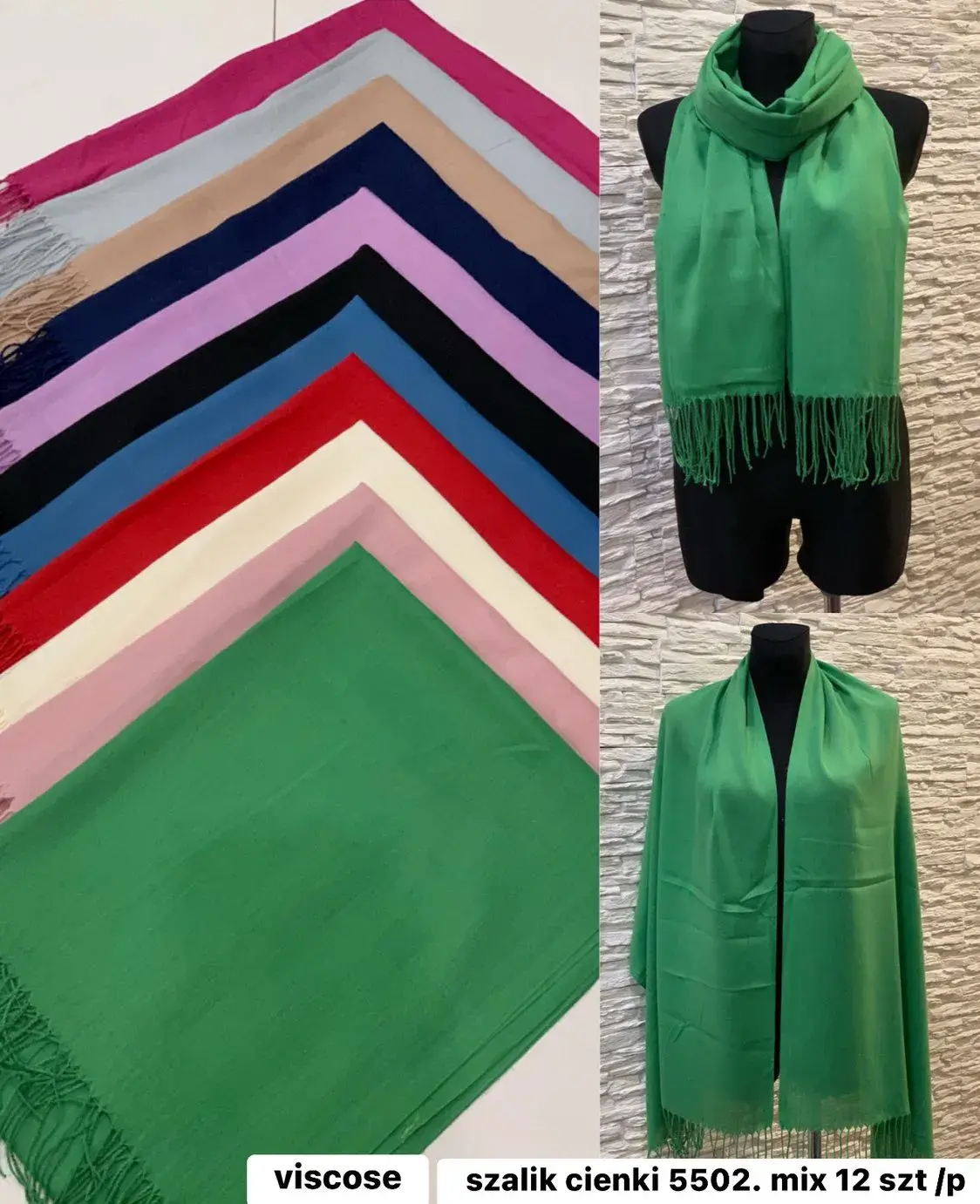 Szaliki damskie viscose mieszane kolory W10226-151