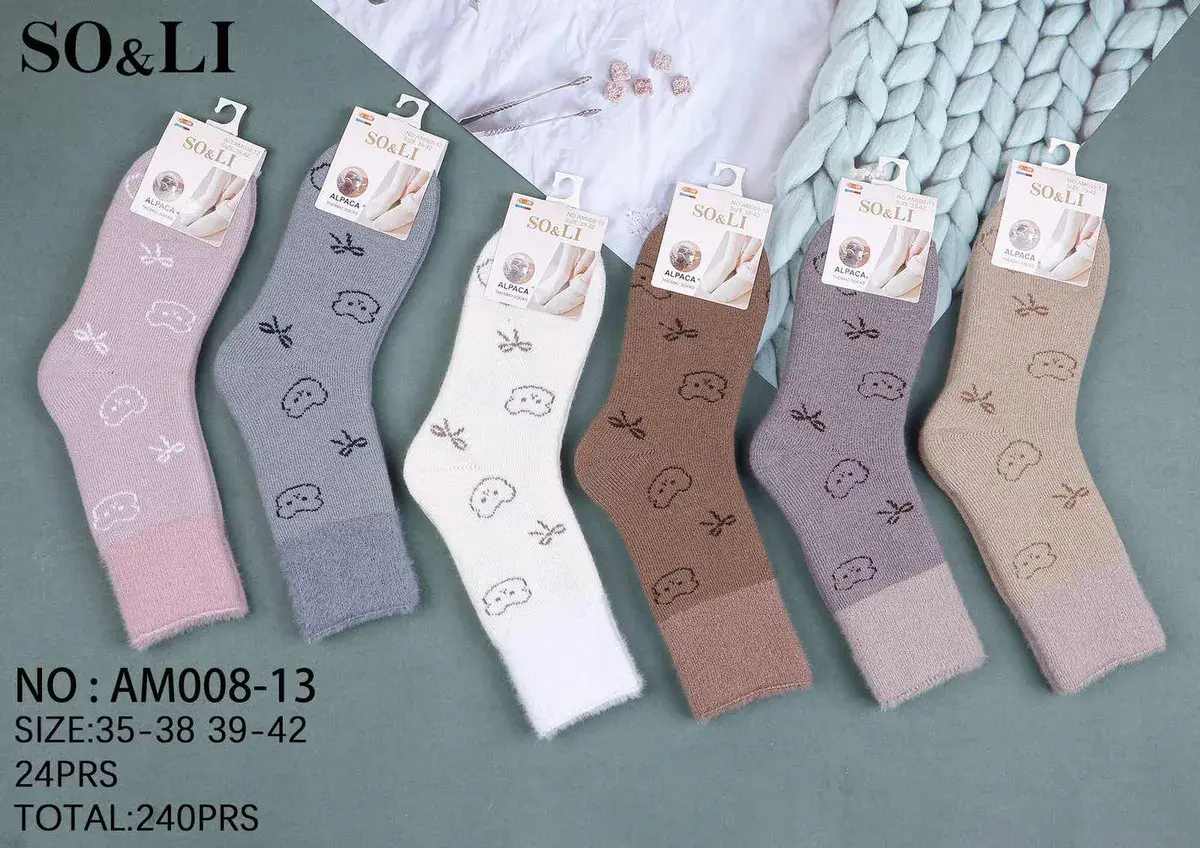 Skarpetki SO&LI Alpaca miękkie pastelowe kolory 35-42