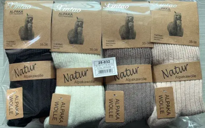 Skarpetki damskie Alpaka 35-38 naturalne kolory termo