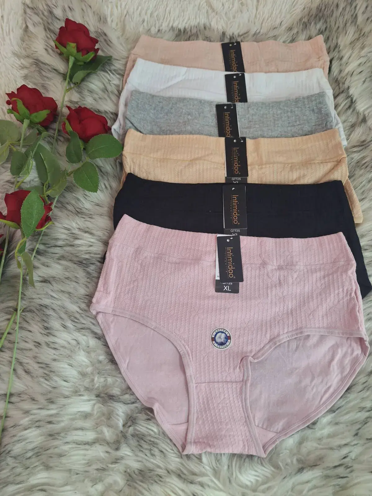 Majtki damskie prążkowane M-XL, 6 kolorów pastelowych i klasycznych
