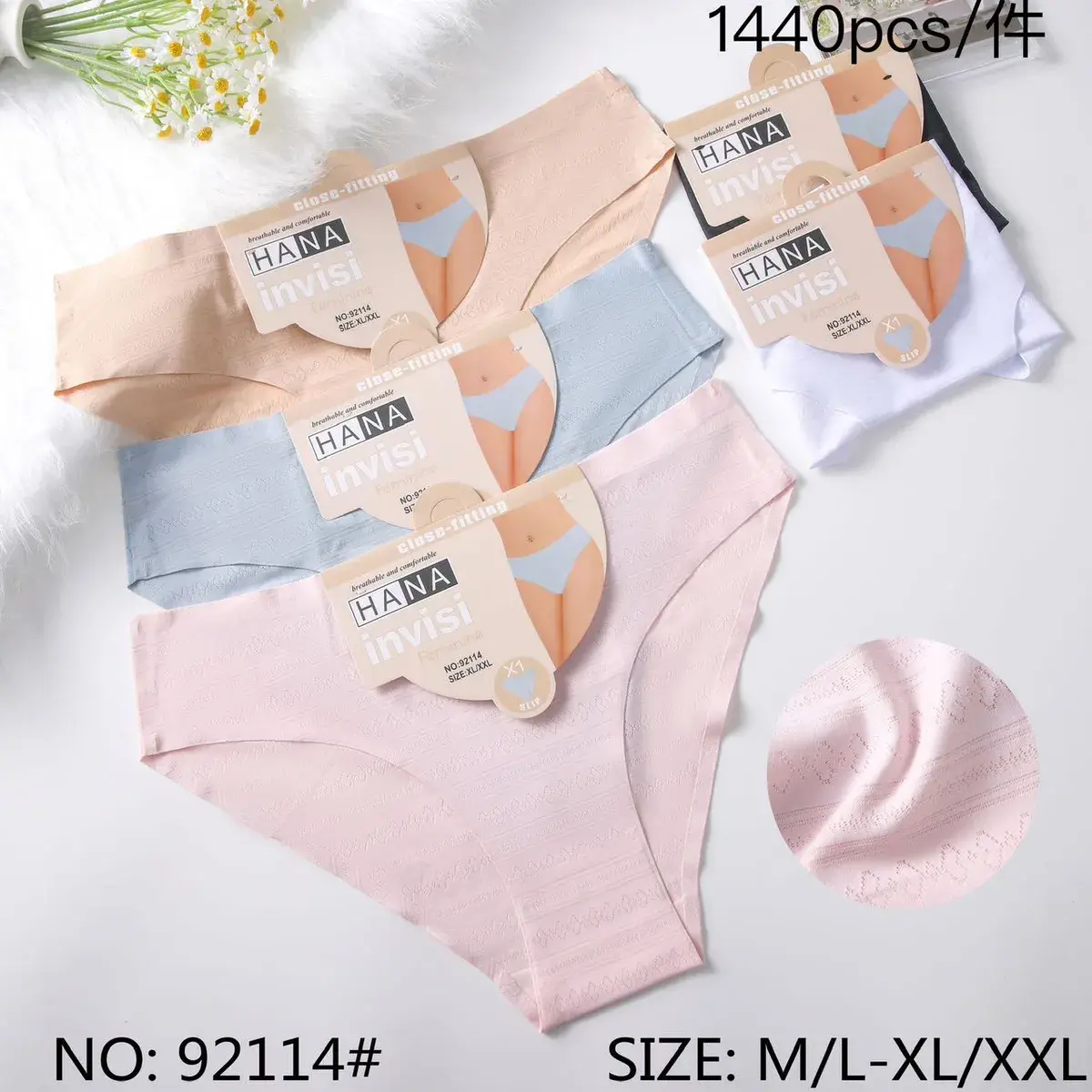 Majtki damskie HANA invisibles pastelowe kolory M-XXL