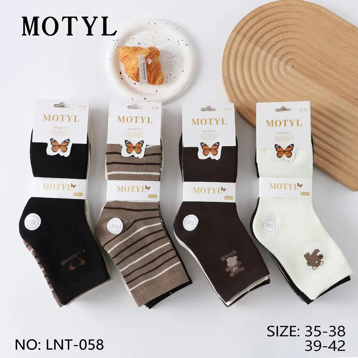 Motyl Skarpety Damskie 35-38 Mix Kolorów 5 par