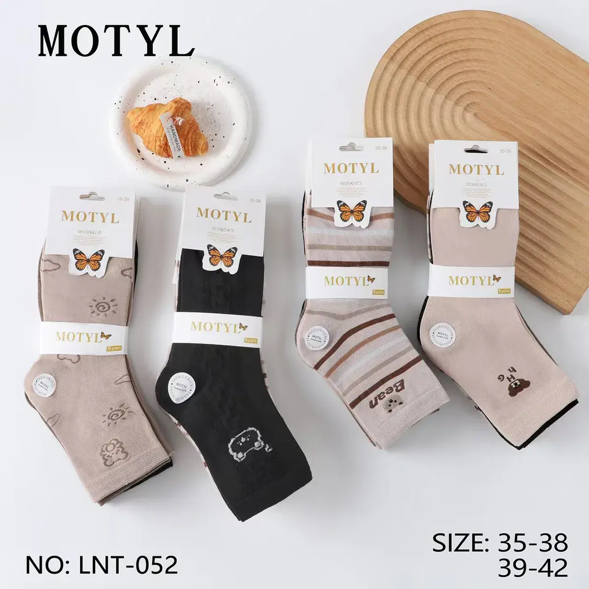 Motyl Skarpety Damskie 35-38 Mix Wzory Bawełniane 5 par