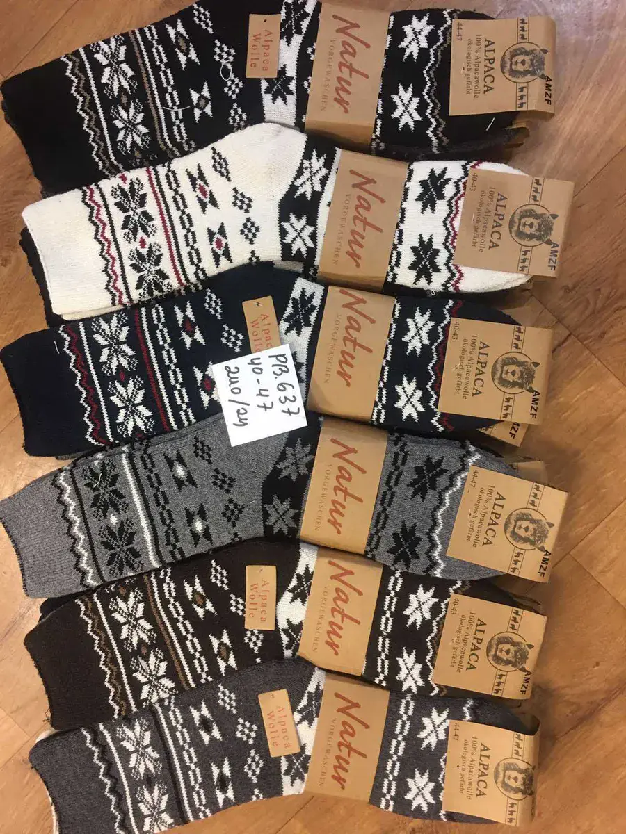 Skarpety Alpaca Wool Natur wzór norweski 40-47 mix kolorów