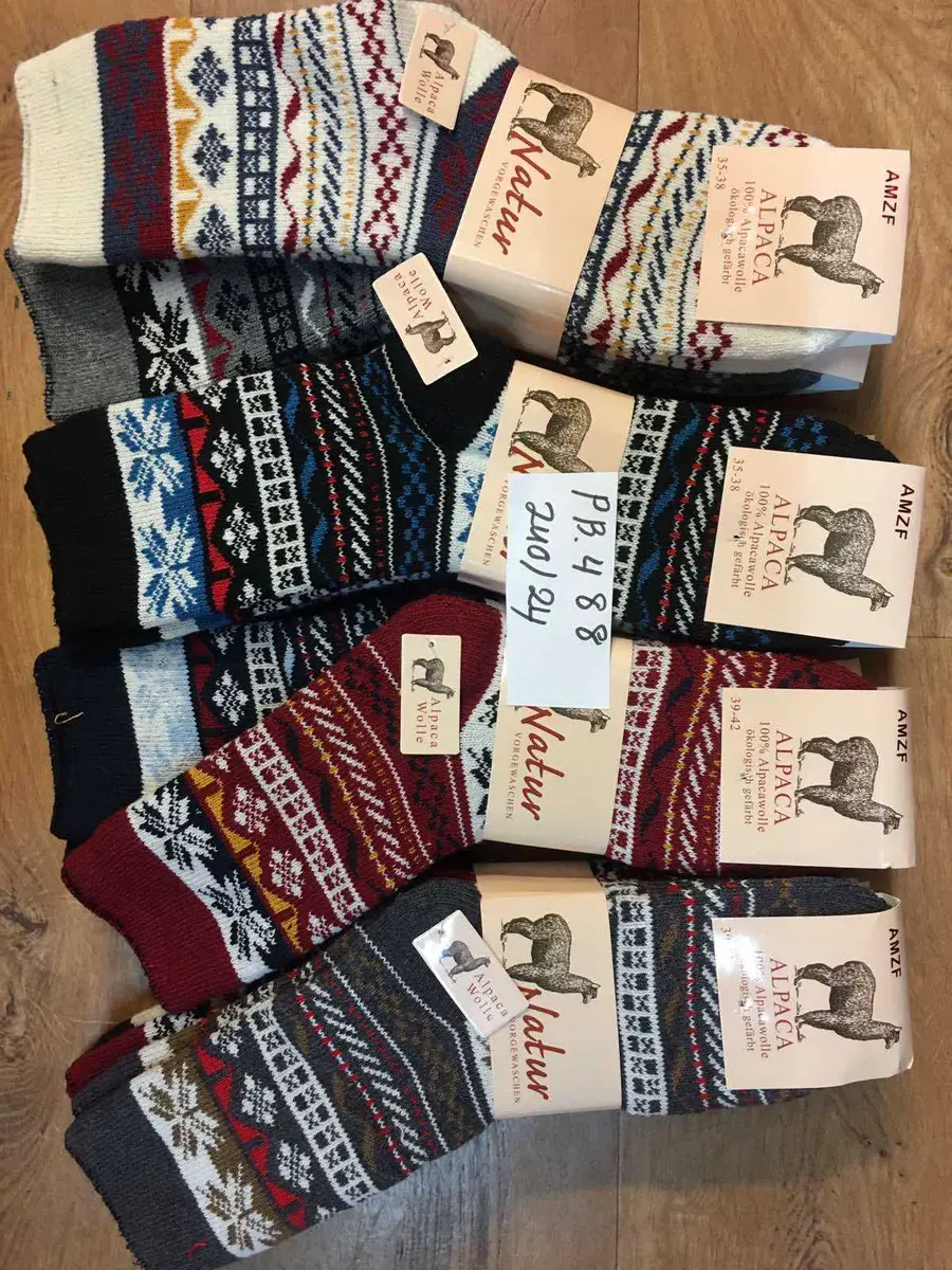 Skarpety Alpaca Natur we wzory, rozmiary 35-42, 100% alpaka