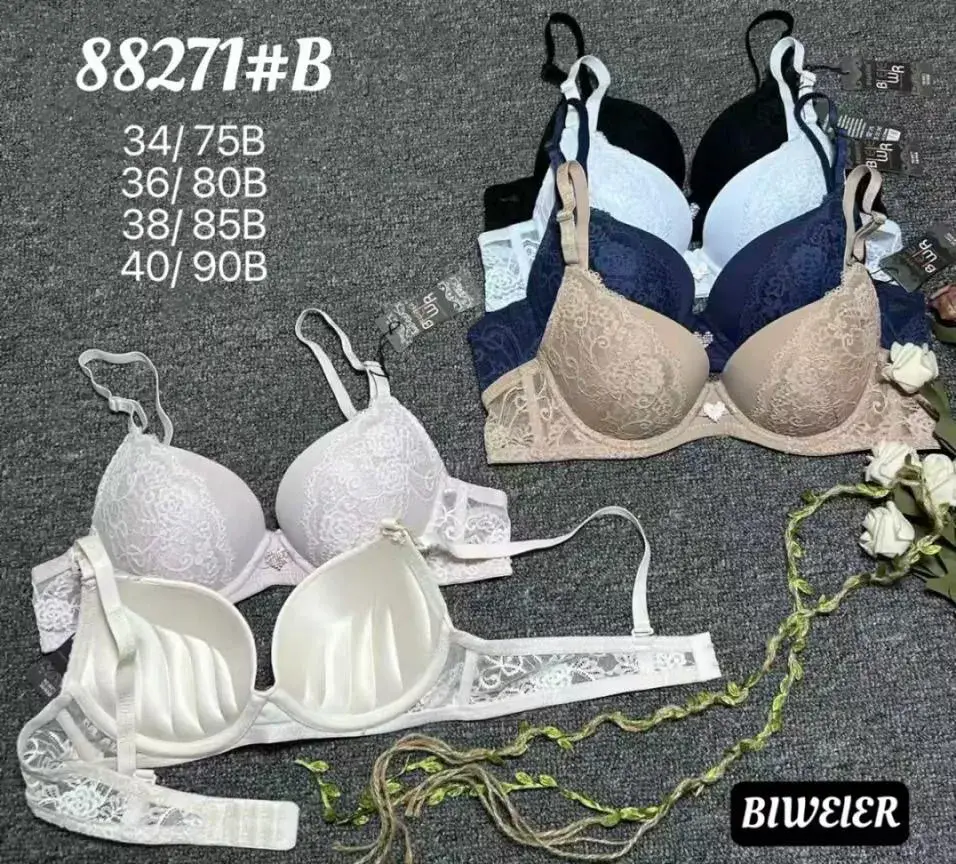 Biustonosz koronkowy push-up w różnych kolorach 34-40B