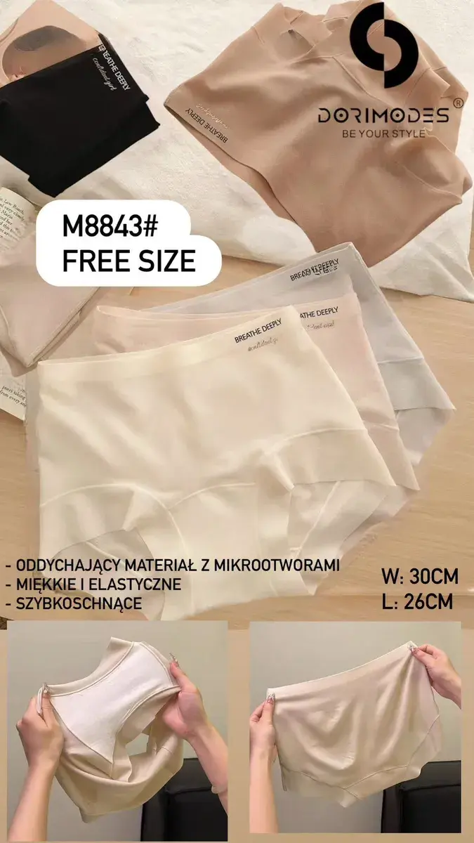 Majtki damskie beżowe oddychające elastyczne M8843