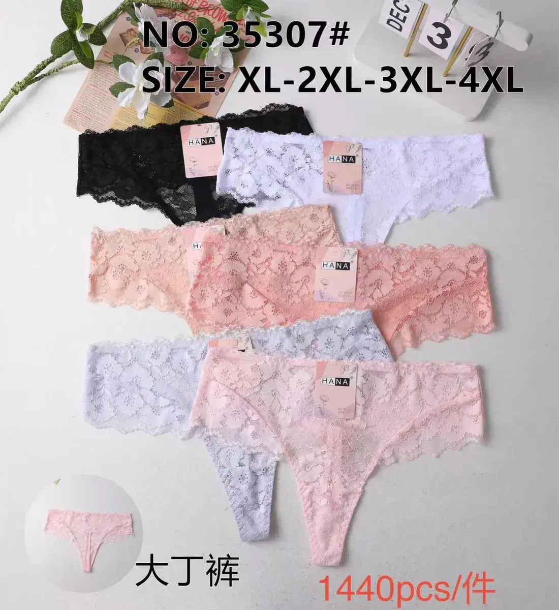 Koronkowe majtki damskie HANA XL-4XL mix kolorów
