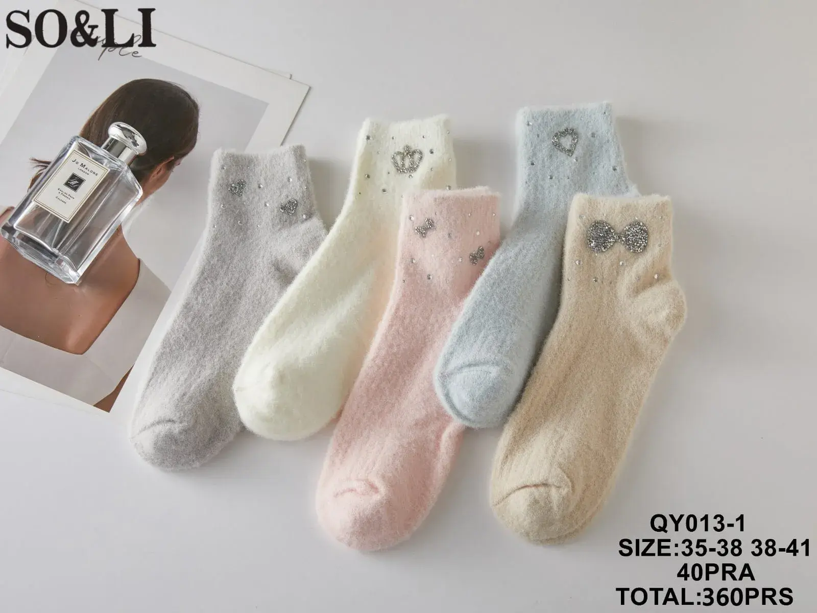 Skarpetki damskie SO&LI QY013 rozmiar 35-41, 40 szt