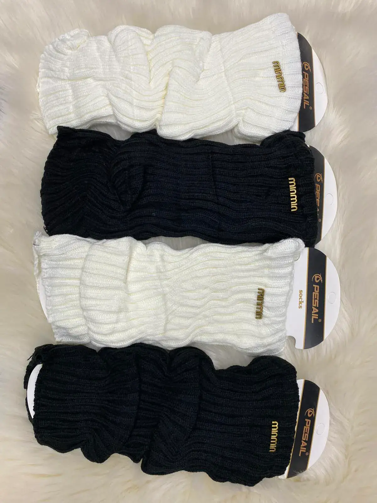 Skarpetki Damskie Leg Warmers PESAL Biały Czarny