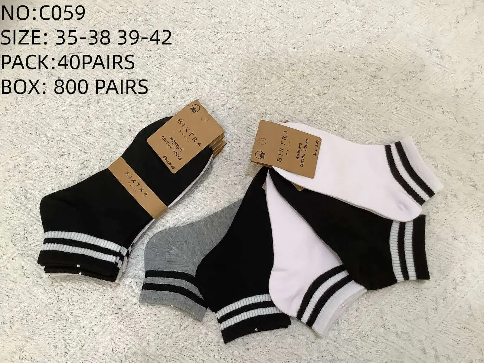 Skarpetki damskie BISTAR NO:C059 38-42, opak. 40 szt
