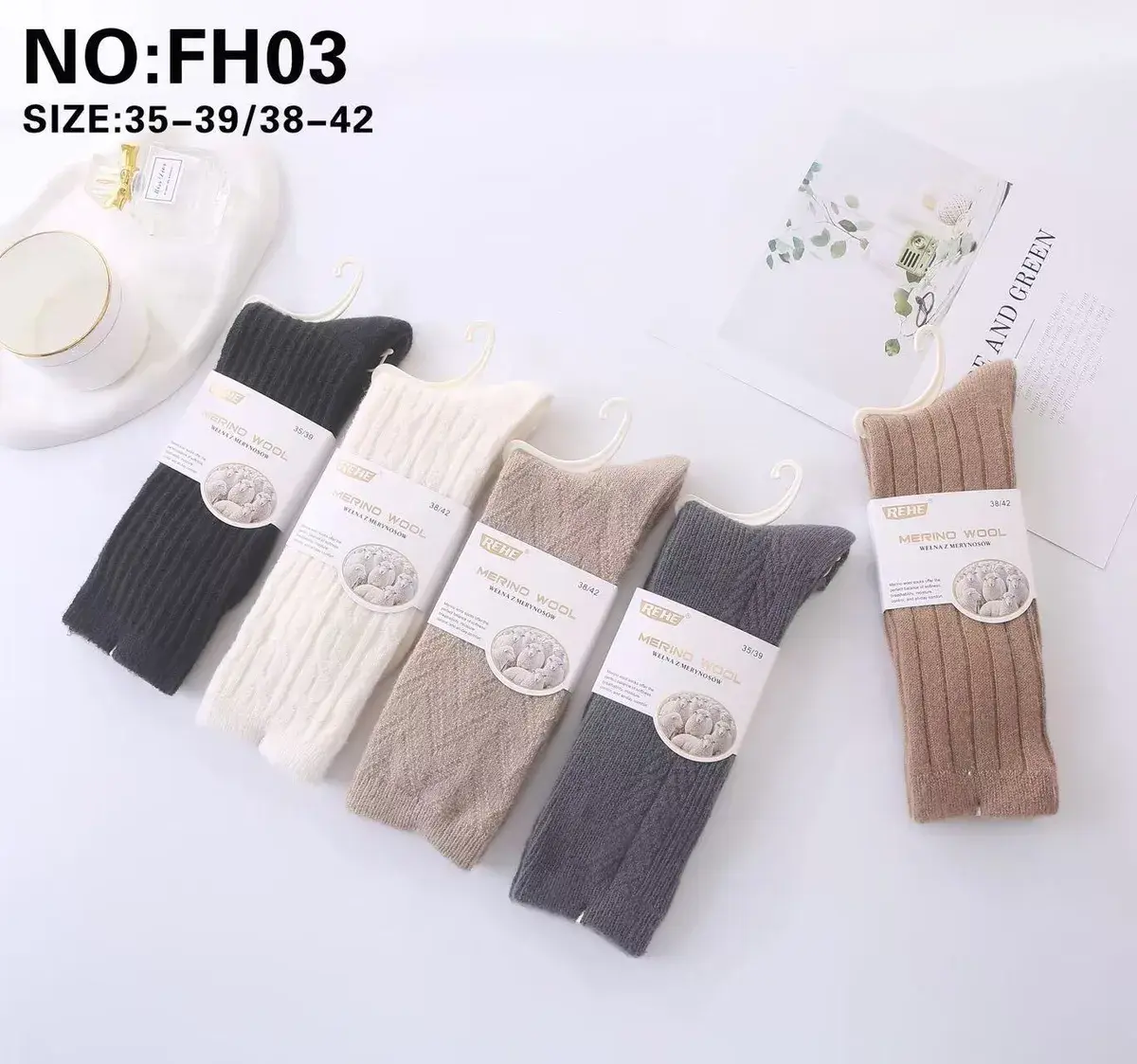 Skarpety Merino Wool REHE 35-39/38-42 w 5 kolorach